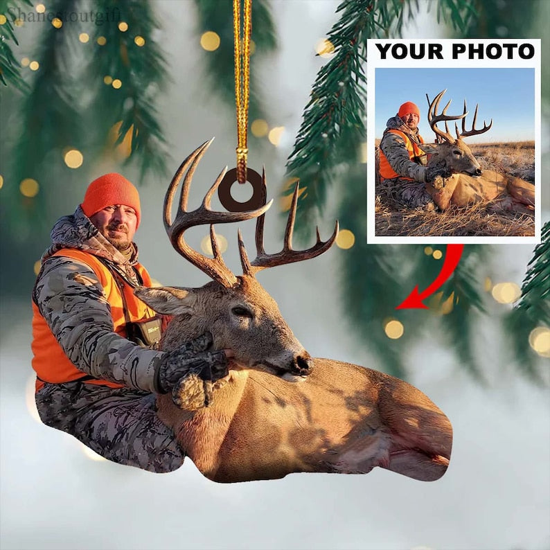 MollyTee Custom Photo Hunting Ornament For Deer Hunting Lovers - image 1