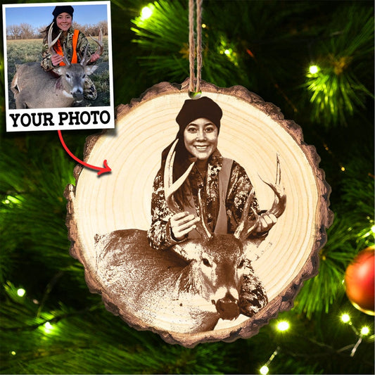 MollyTee Custom Photo Deer Hunting Ornament Gift for Deer Hunter - image 2