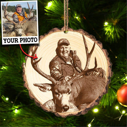 MollyTee Custom Photo Deer Hunting Ornament Gift for Deer Hunter - image 3