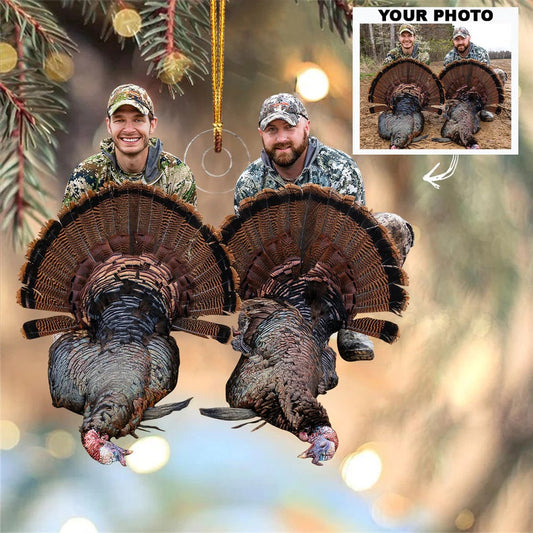 MollyTee Custom Photo Christmas Hunting Ornament Gift for Deer Hunter - image 1