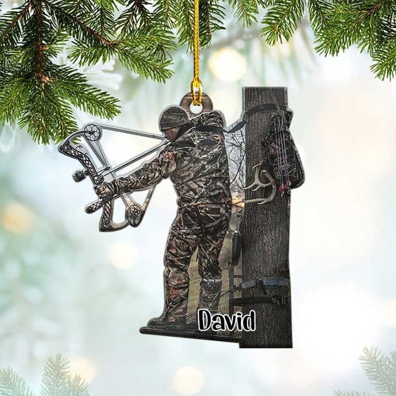 MollyTee Personalized Hunting Man Christmas Ornament Gift for Deer Hunting Lovers - image 1