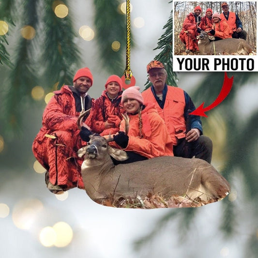 MollyTee Custom Photo Hunting Ornament Gift for Deer Hunter - image 1