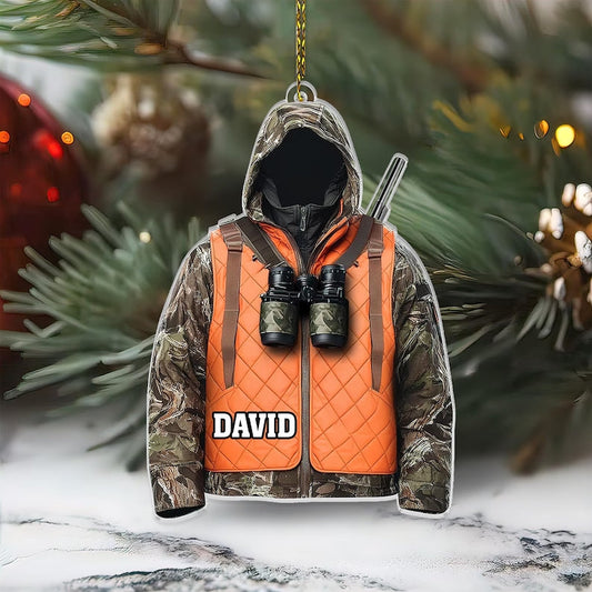 MollyTee Personalized Orange Safety Vest Deer Hunter Outfit Christmas 3D-Look Ornament, Custom Holiday Tree Decor, Perfect Gift for Hunter - image 2