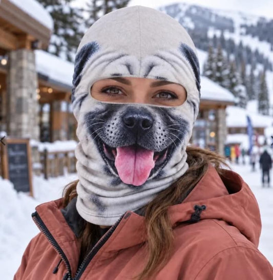 MollyTee Happy Pug Face Balaclava Face Mask
