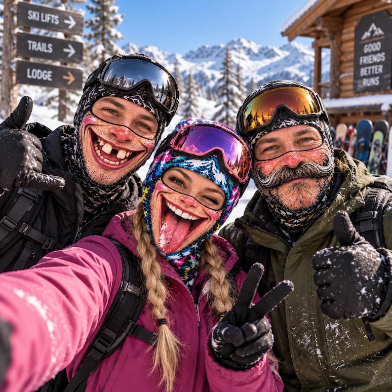 MollyTee Bestie Squad Winter Snowboard Balaclava Face Mask (10 types)