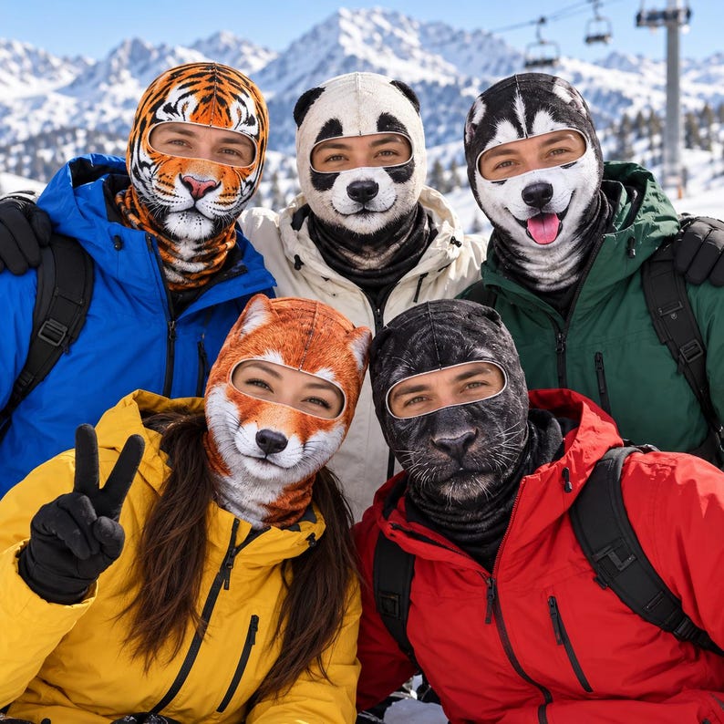 MollyTee Animal Snowboard Mask Balaclava Face Mask (25 animals)