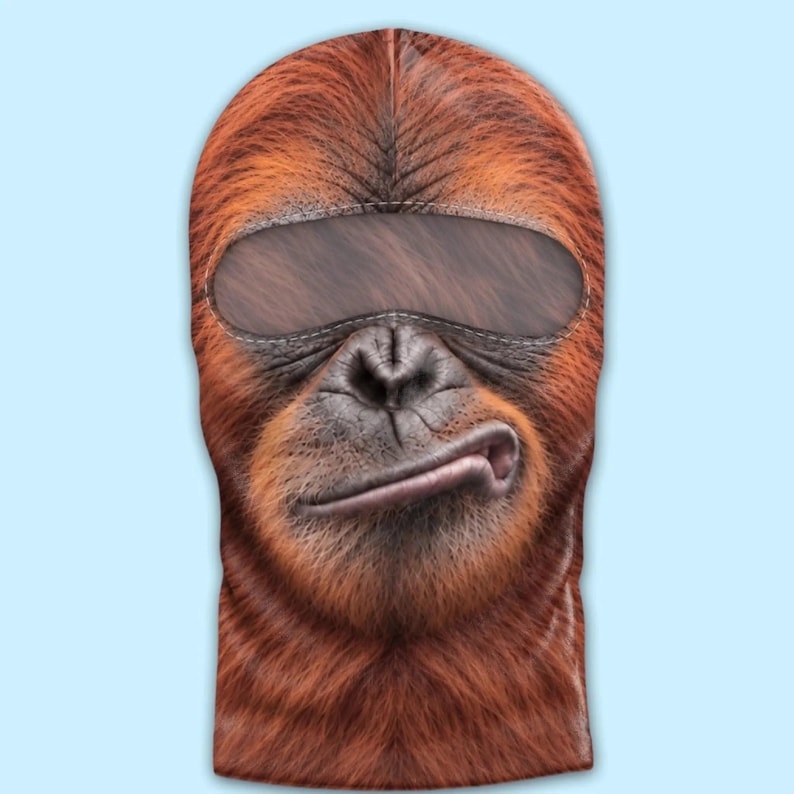 MollyTee Orange Ape Funny Face Balaclava Face Mask