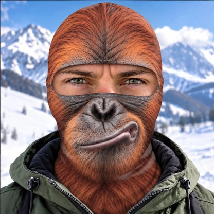 MollyTee Orange Ape Funny Face Balaclava Face Mask