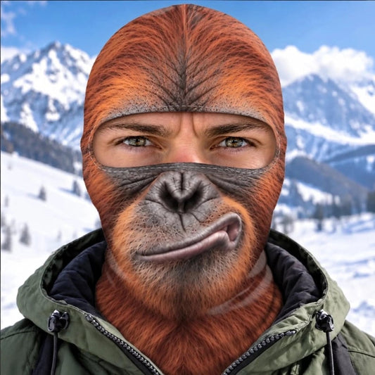 MollyTee Orange Ape Funny Face Balaclava Face Mask