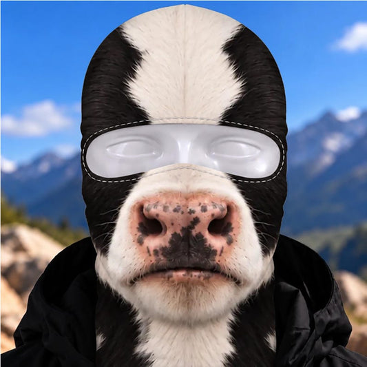 MollyTee Holstein Cow Funny Face Balaclava Face Mask