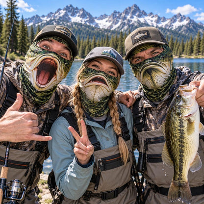MollyTee Funny Bass Fish Face Balaclava Face Mask (10 faces)