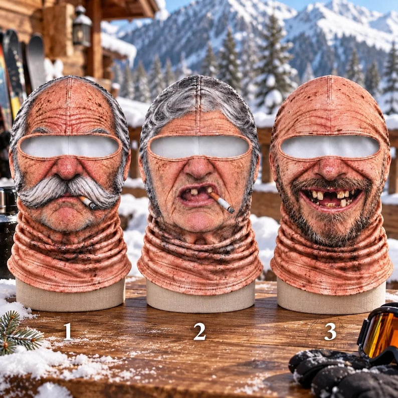 MollyTee Fun Old Man Ski Face Mask Balaclava (3 types)