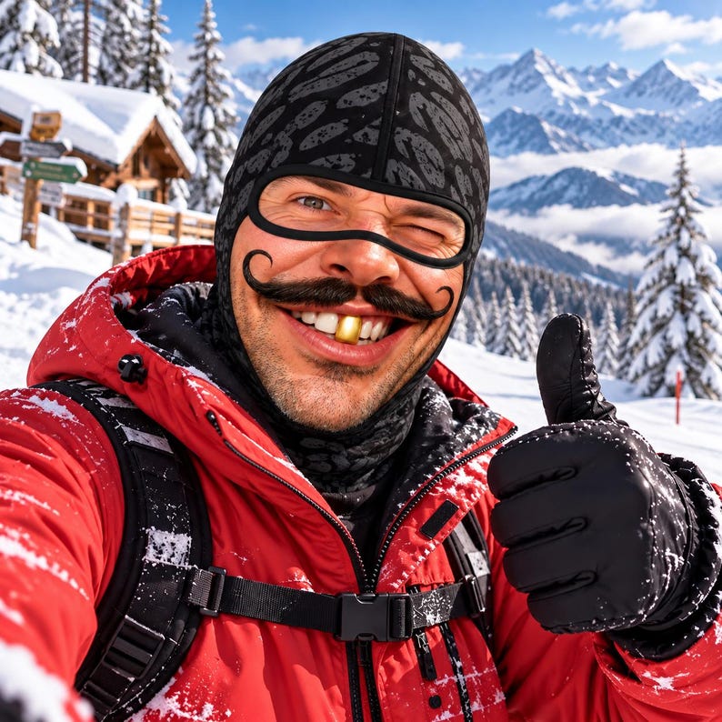 MollyTee Silly Face Ski Mask Balaclava Face Mask (5 Faces)