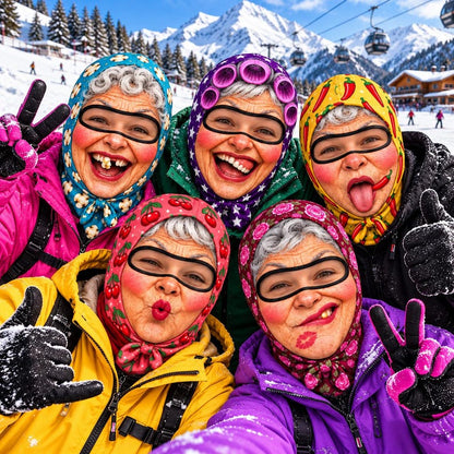 MollyTee Funny Grandma Balaclava Face Mask (5 Faces)