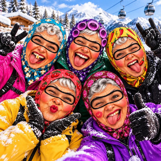 MollyTee Funny Grandma Balaclava Face Mask (5 Faces)