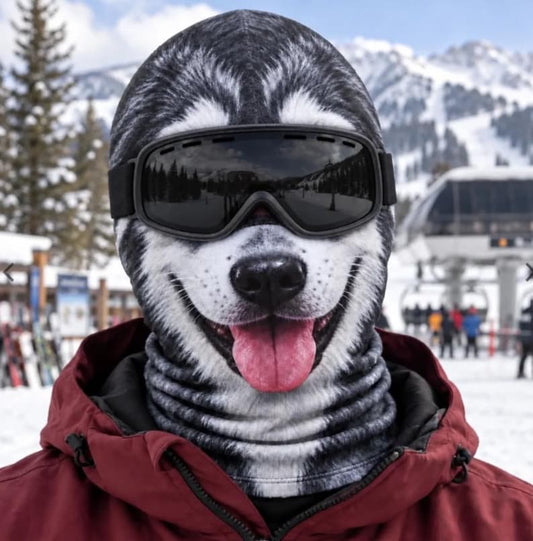 MollyTee Happy Husky Face Balaclava Face Mask