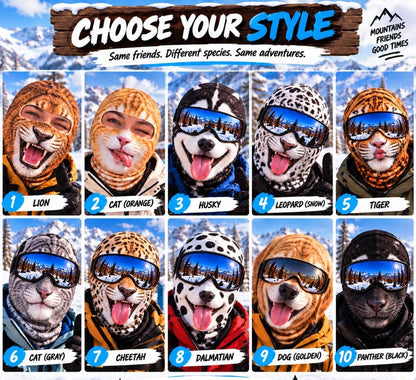 MollyTee Funny Animal Face Balaclava Face Mask (10 animals)
