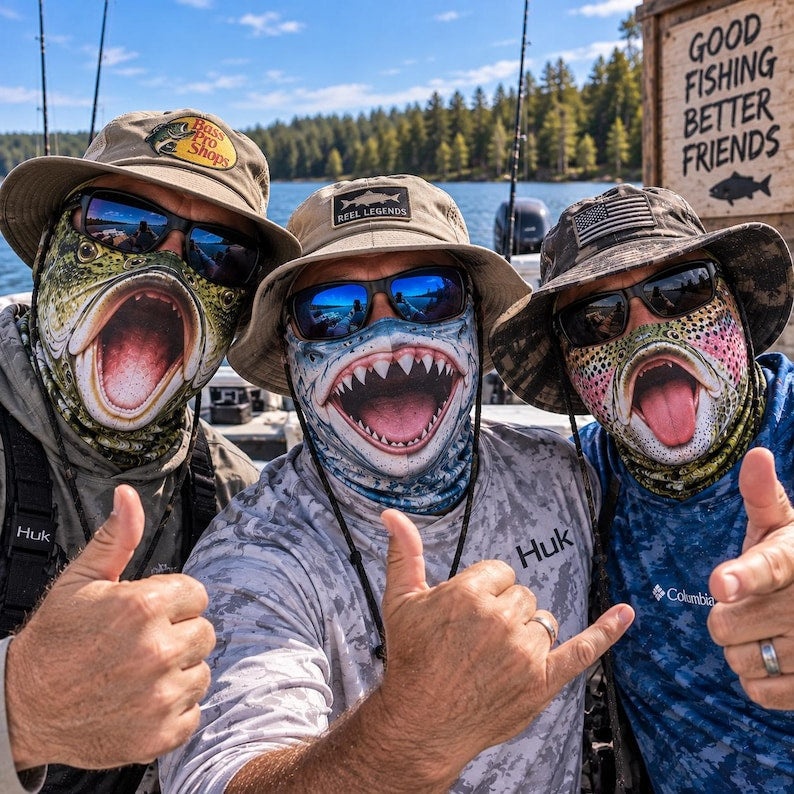 MollyTee Funny Fishing Balaclava Face Mask (12 Fishes)