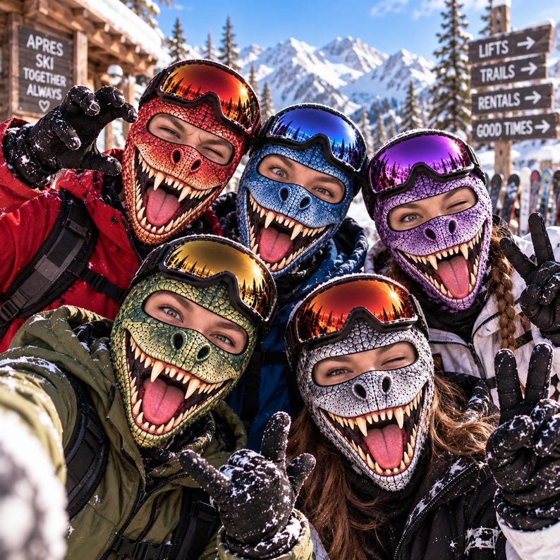 MollyTee Dinosaur Balaclava Face Mask (5 colors)