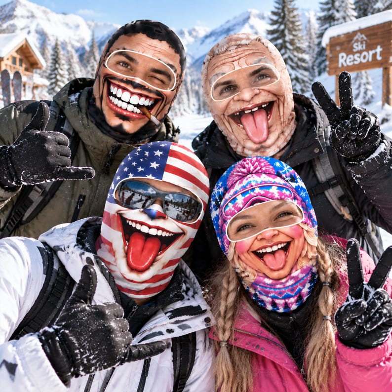 MollyTee Funny Novelty Winter Face Covering Balaclava Face Mask (23 Masks)