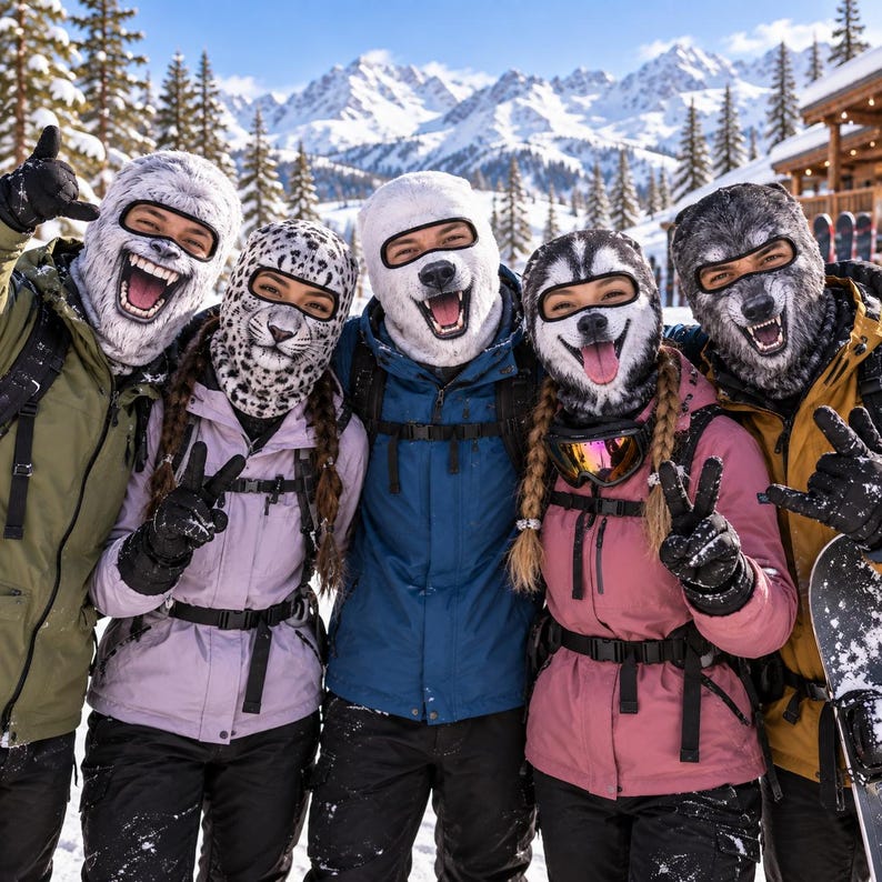 MollyTee Funny Animal Winter Mask Balaclava Face Mask (5 animals)