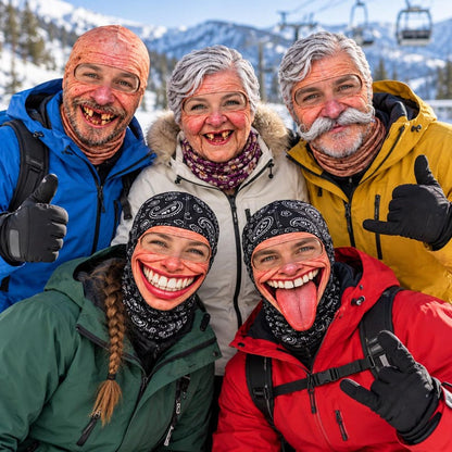 MollyTee Funny Old Face Ski Face Mask Balaclava (13 Faces)