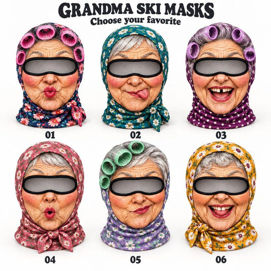 MollyTee Funny Grandma Balaclava Ski Mask (6 styles)