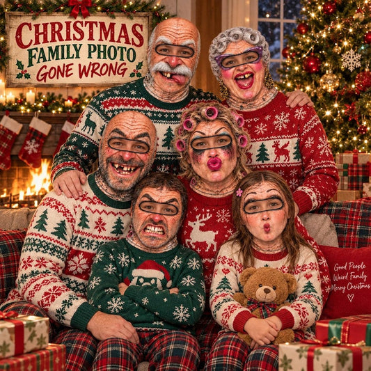 MollyTee Funny Family Photo Prop Christmas Balaclava Masks (10 Types)