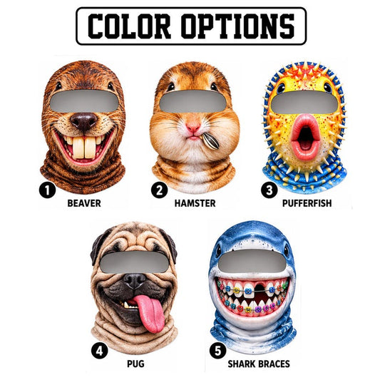 MollyTee Funny Animal Balaclava Face Ski Mask (5 animals)