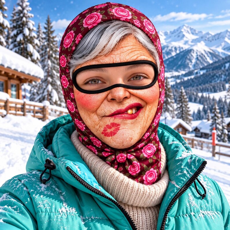 MollyTee Funny Grandma Balaclava Face Mask (5 Faces)