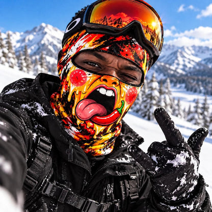MollyTee Funny Monster Face Ski Mask Colorful Graffiti Skull Tiger Frog & Robot Cartoon Full Face Balaclava (5 faces)