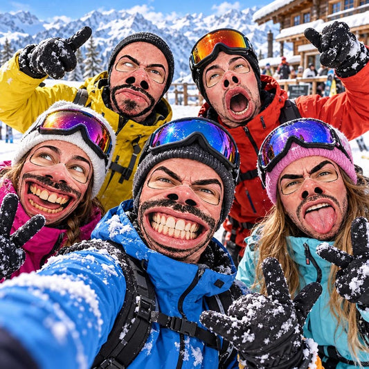 MollyTee Funny Ugly Face Ski Mask Hilarious Facial Expressions Big Lips Mustache & Goofy Smile Full Face Balaclava (12 masks)
