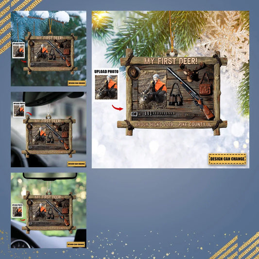 MollyTee Custom Photo Hunter Ornament Gift for Deer Hunter - image 1
