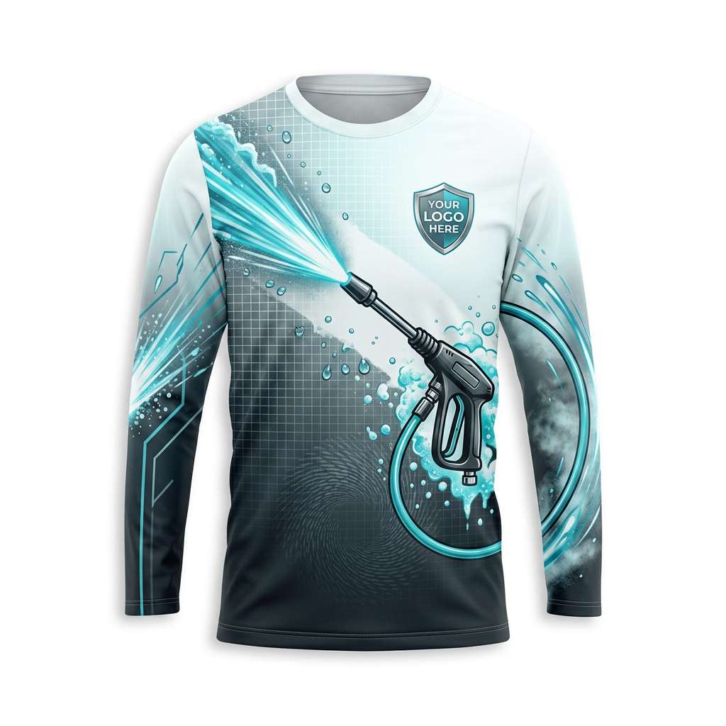 Custom Bleach-Resistant Pressure Washing Uniform Shirt 034