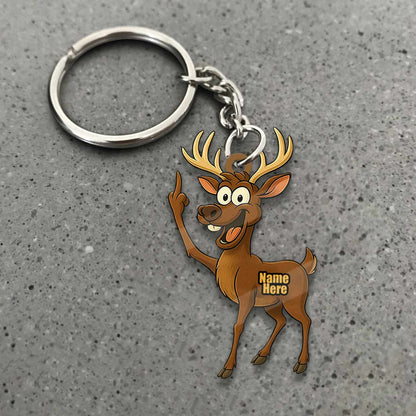 MollyTee Funny Deer Personalized Name Reindeer Butt Pose Ornament And Keychain Custom Gift For Hunters 2D Flat - image 1