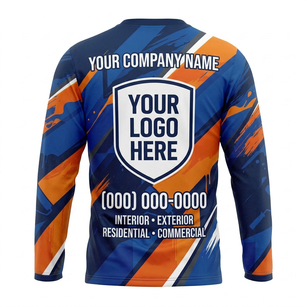 Blue Ember Custom Painter Work Shirt - Back View