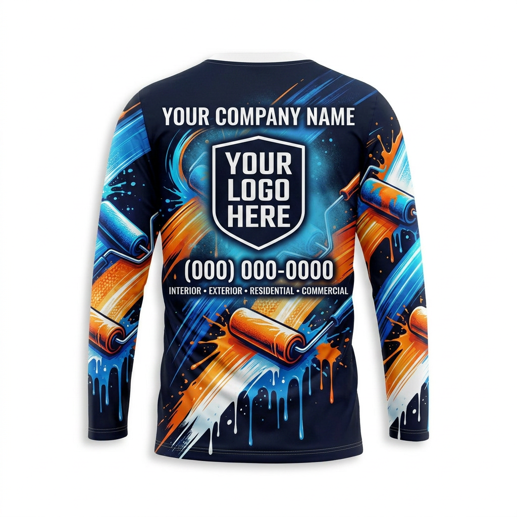 Color Burst Custom Painter Work Shirt - Back View