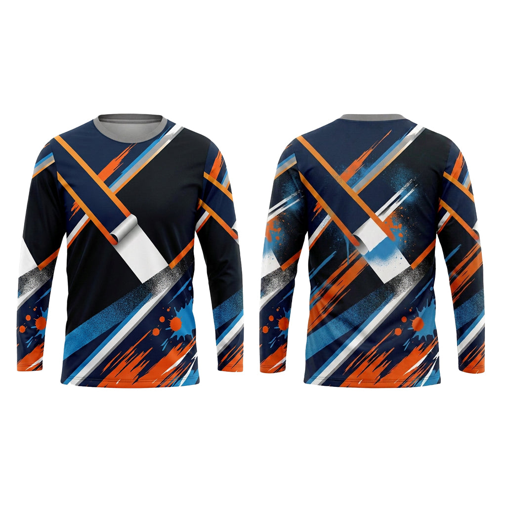 Apex Blue Orange Custom Painter Work Shirt - Front and Back View