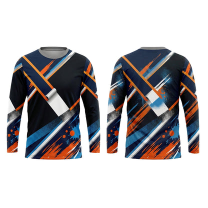 Apex Blue Orange Custom Painter Work Shirt - Front and Back View