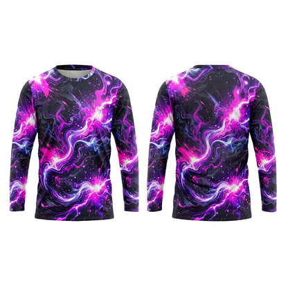 Purple Galaxy Custom Painter Work Shirt - Front and Back View