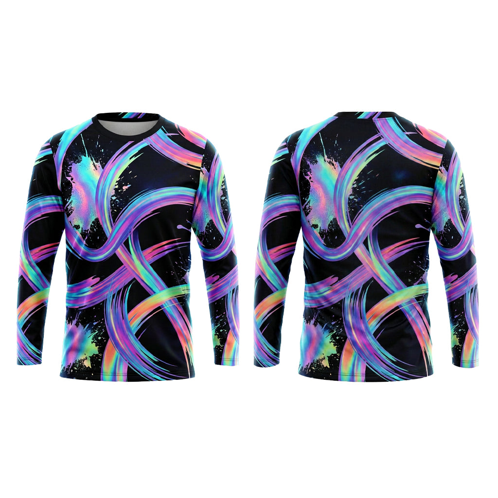 Neon Ribbon Custom Painter Work Shirt - Front and Back View