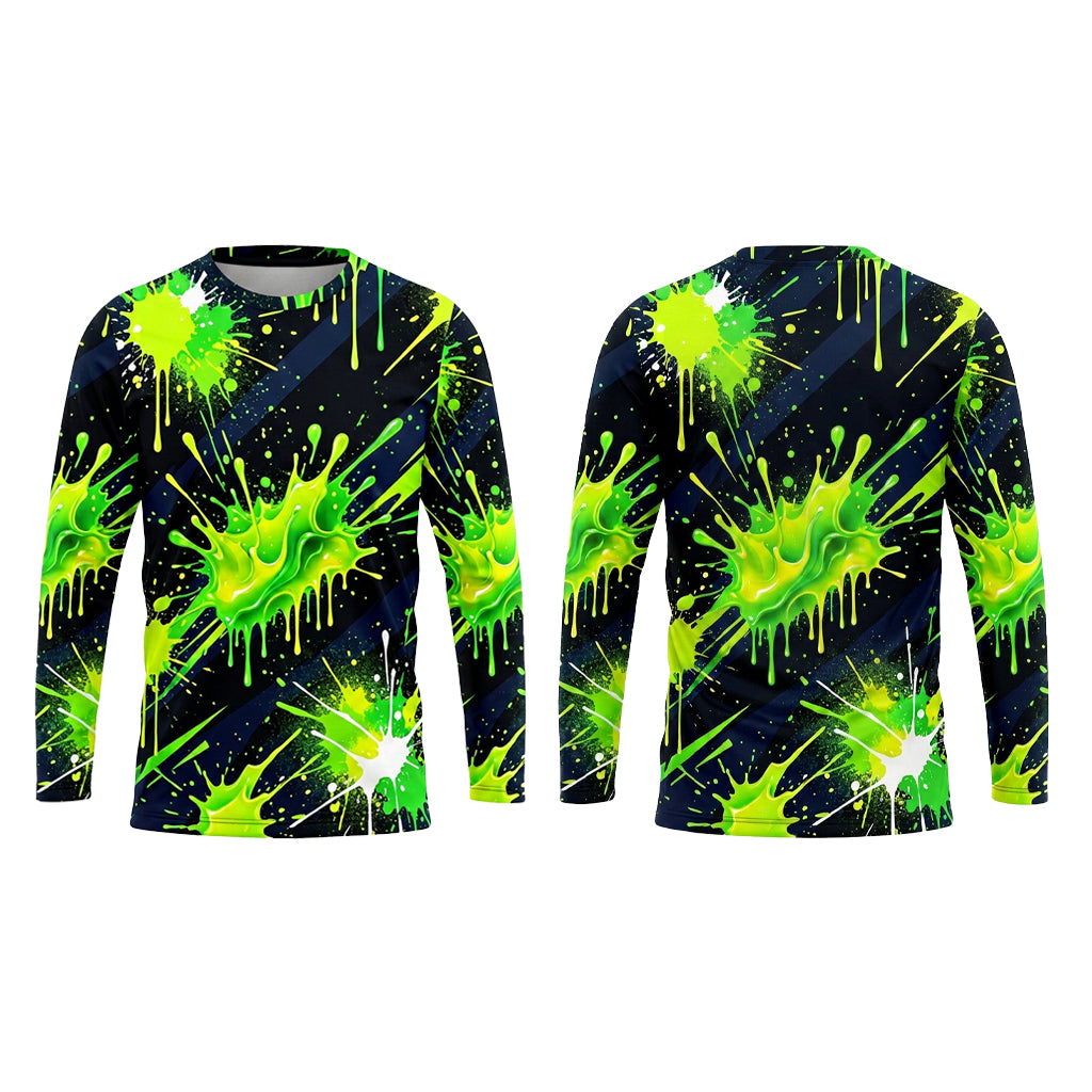 Toxic Lime Custom Painter Work Shirt - Front and Back View