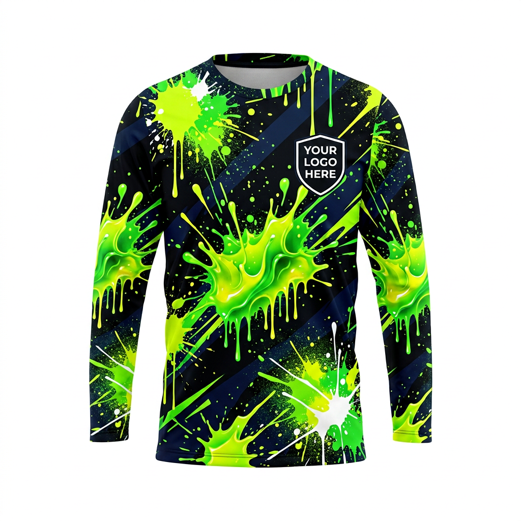 Toxic Lime Custom Painter Work Shirt - Front View