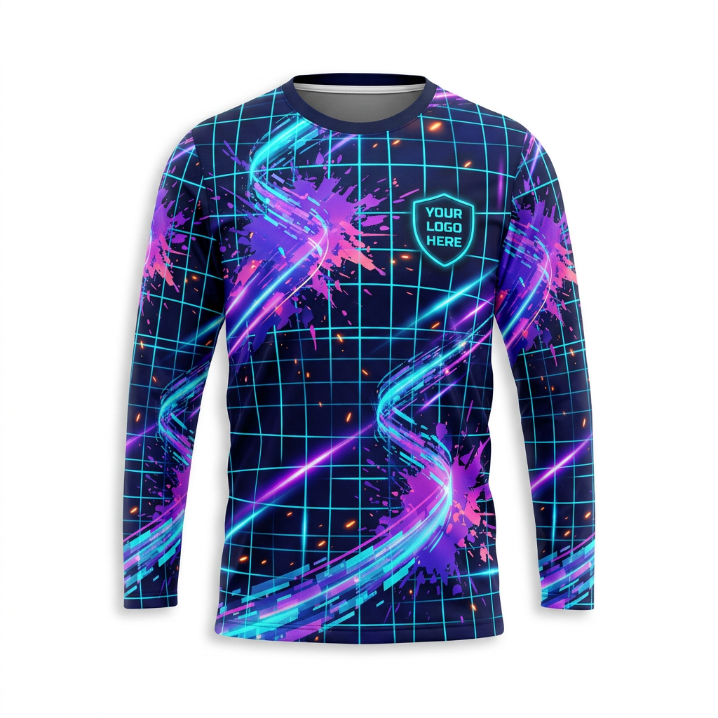 Retro Grid Custom Painter Work Shirt - Front View