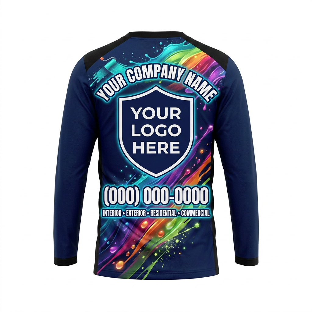 Aurora Flow Custom Painter Work Shirt - Back View