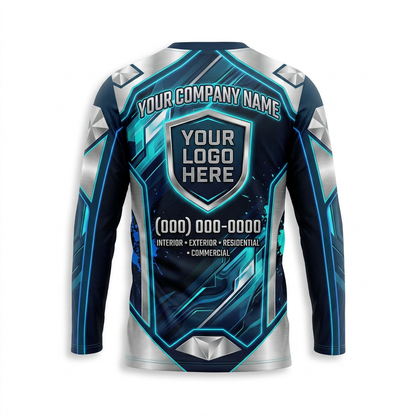 Cyber Shield Custom Painter Work Shirt - Back View