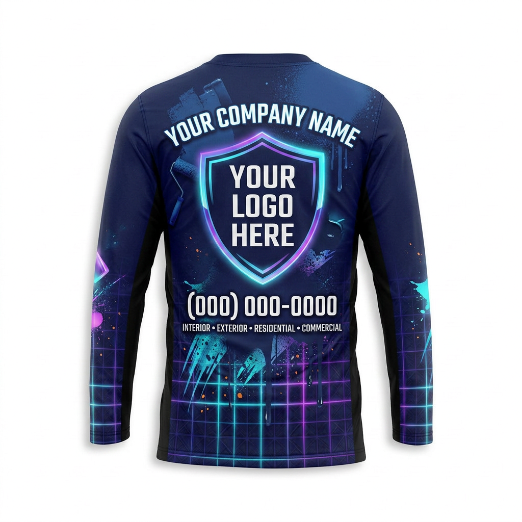 Cyber Sweep Custom Painter Work Shirt - Back View
