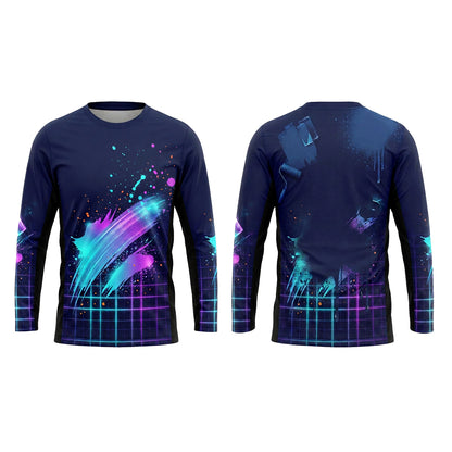 Cyber Sweep Custom Painter Work Shirt - Front and Back View