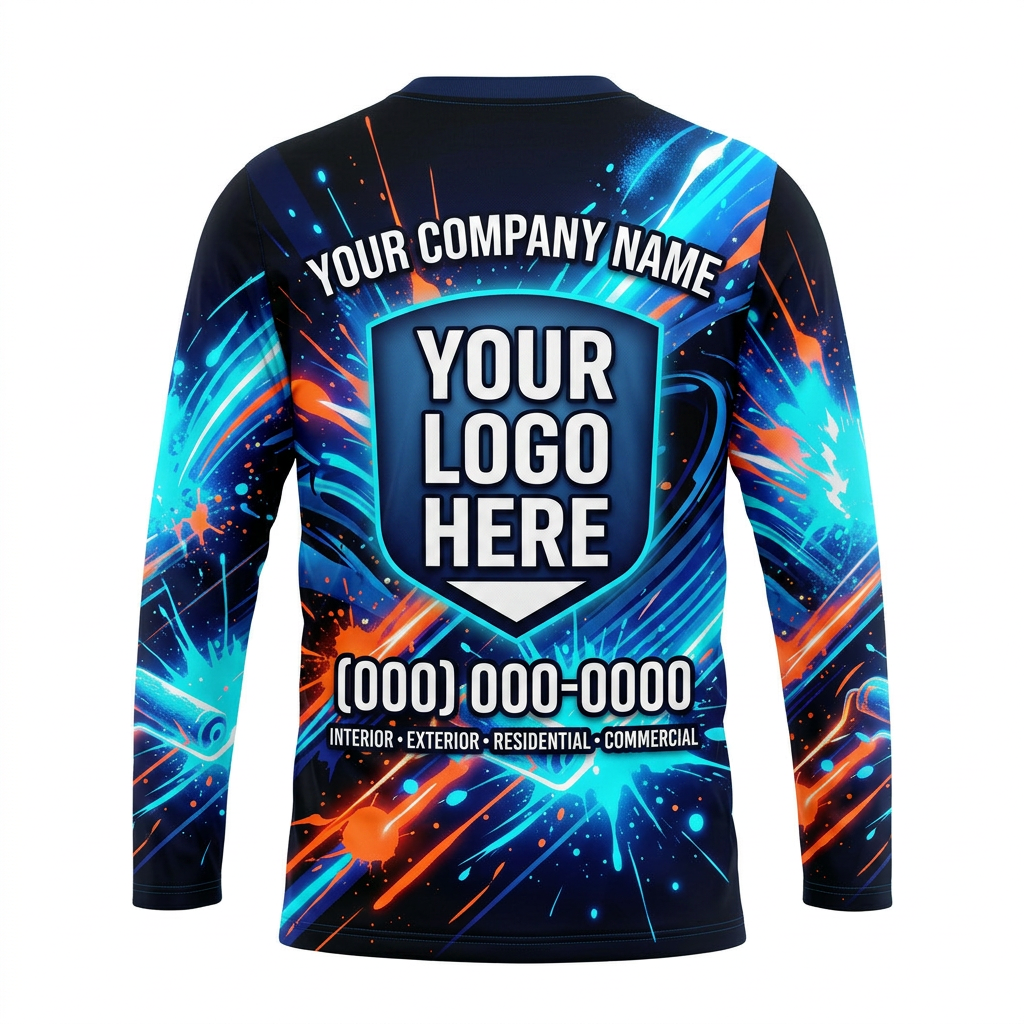 Electric Roller Burst Custom Painter Work Shirt - Back View