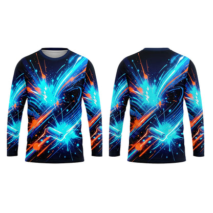 Electric Roller Burst Custom Painter Work Shirt - Front and Back View